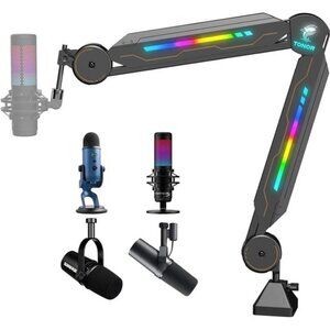 RGB Boom Arm, TONOR Adjustable Mic Stand with RGB Light for HyperX QuadCast